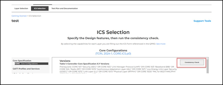 Consistency Check results panel in Qualification Workspace