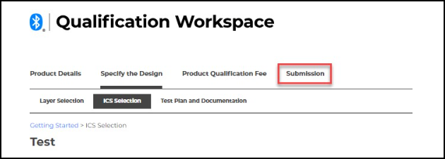 Save all changes button with the Submission link in the top navigation bar.