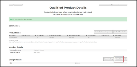 Design Details section with the Create Subset button.
