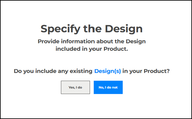 Qualification Workspace prompt with No, I do not selected for including an existing Design