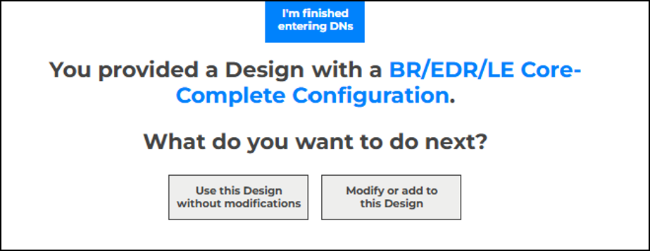 Entered QDID/DN list in Qualification Workspace with the I'm finished entering DNs button
